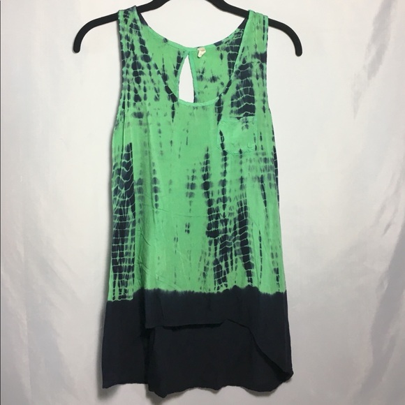 Japna Tops - Japna XS Juniors Tie Dye Tank Top Green Navy